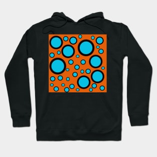 teal black and orange polka dot design pattern Hoodie
